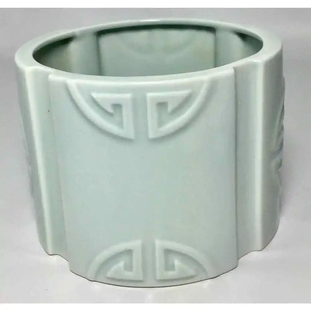 VINTAGE Signed 1980 Shafford Orientale‎ Pale Green Planter Vase Home Decor